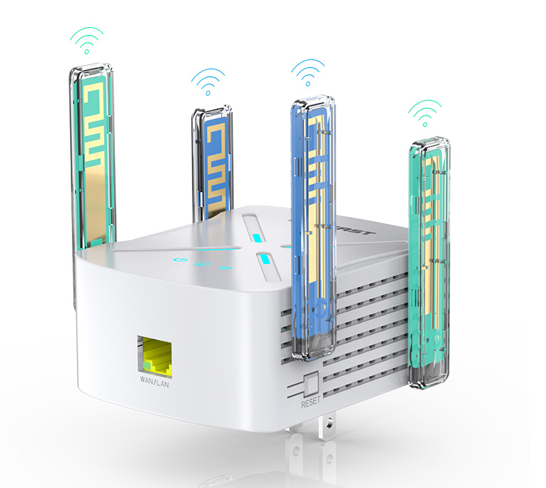 Comfast CF-XR182 AX1800 WiFi6 Sans fil répéteur double bande ulrta vitesse pour les jeux Leic-Core Gigabit Port 4