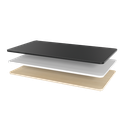 Plateau de bureau en bois 3 parties, 1200x600mm, noir 