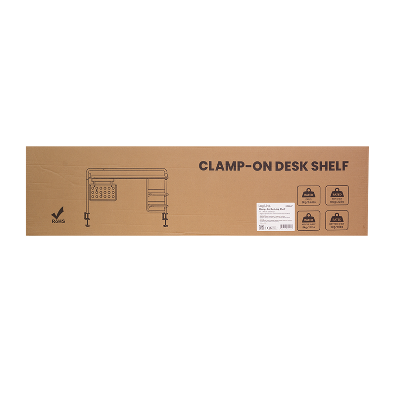 Support pour bureau à pince, 1295x218x757mm, blanc 
