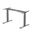 Pied de bureau réglable électriquement, pieds télescopiques triples, 2 moteurs, gris 