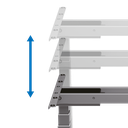 Pied de bureau réglable électriquement, pieds télescopiques triples, 2 moteurs, gris 
