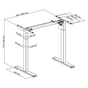 Pied de bureau assis-debout à réglage électrique, 1 moteur, 710–1 190 mm, noir 