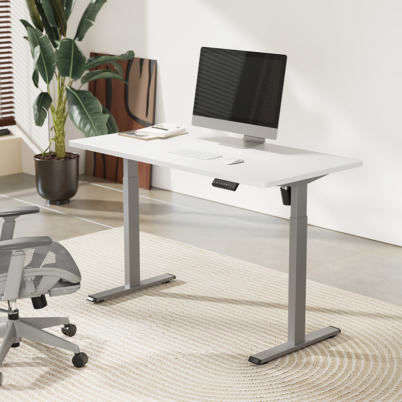 Pied de bureau assis-debout à réglage électrique, 1 moteur, 710–1 190 mm, gris 