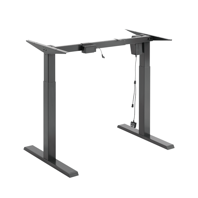 Structure de bureau assis-debout à réglage électrique, 1 moteur, noir 