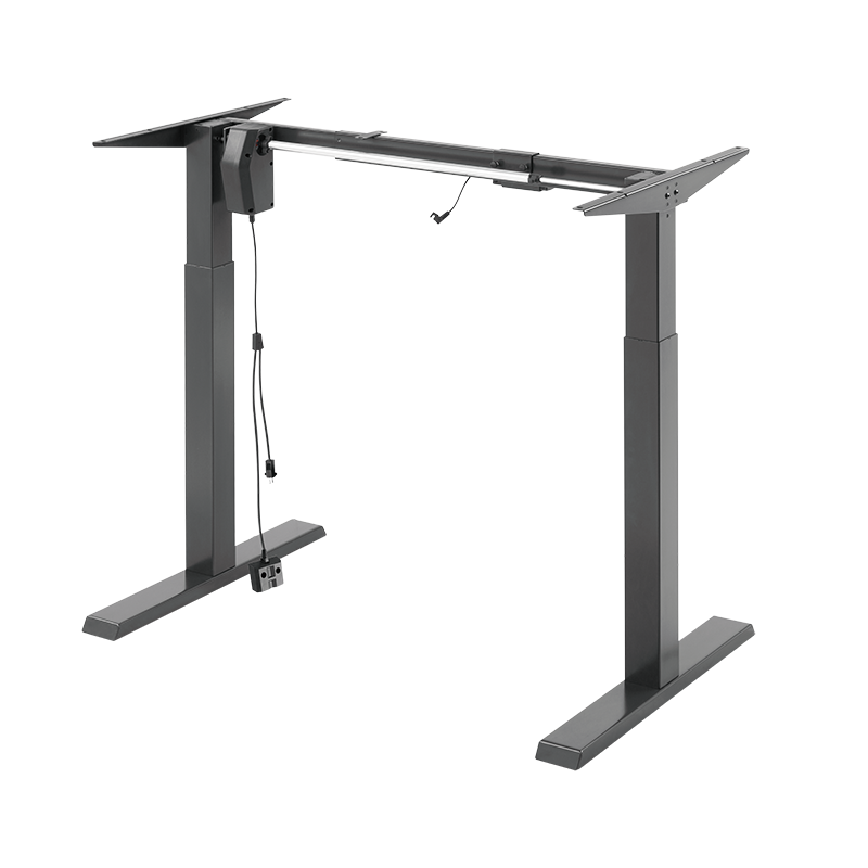 Structure de bureau assis-debout à réglage électrique, 1 moteur, noir 