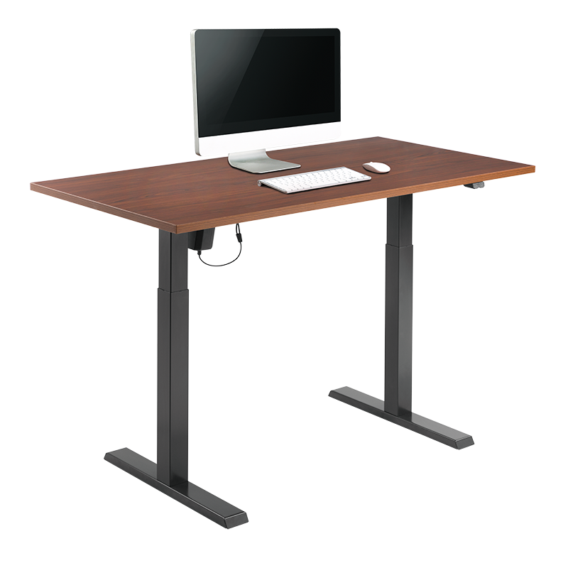 Structure de bureau assis-debout à réglage électrique, 1 moteur, noir 