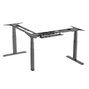 Structure de bureau assis-debout à réglage électrique, 3 moteurs, forme en L à 90° 