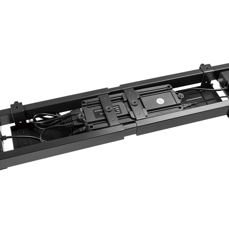 Structure de bureau assis-debout à réglage électrique, 3 moteurs, forme en L à 90° 