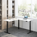 Structure de bureau assis-debout à réglage électrique, 3 moteurs, forme en L à 90° 