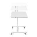 Poste de travail assis-debout à réglage électrique, 1 moteur, enroulable, blanc 