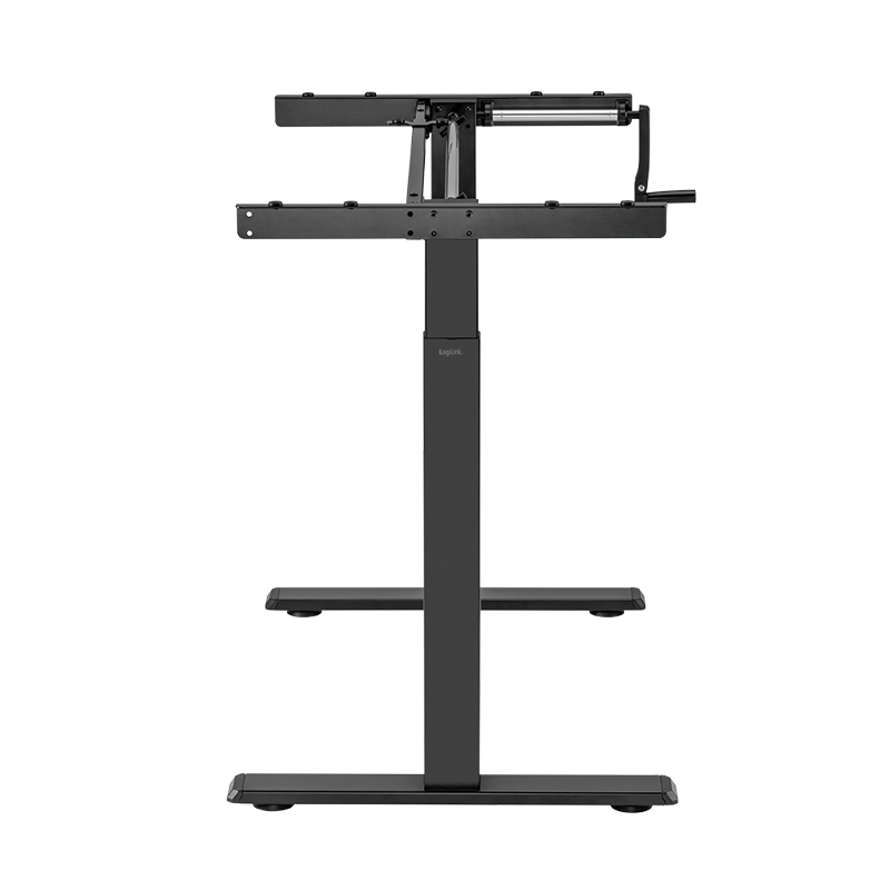 Structure de bureau assis-debout à réglage manuel, pieds télescopiques en 2 parties, noir 