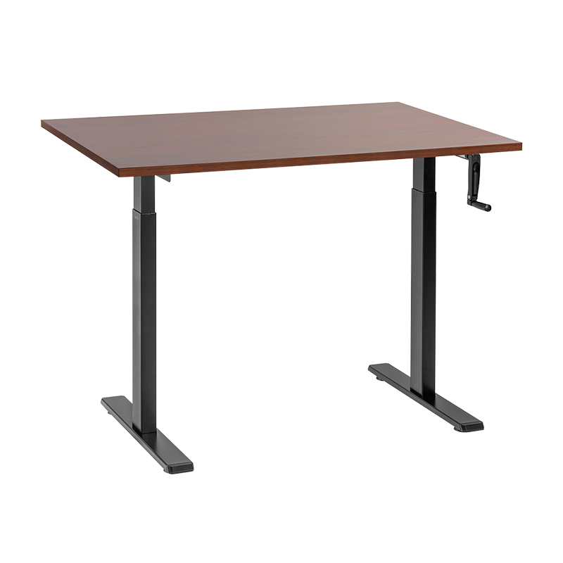 Structure de bureau assis-debout à réglage manuel, pieds télescopiques en 2 parties, noir 