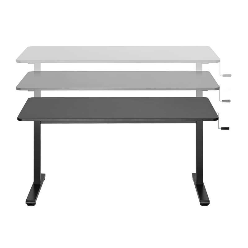 Bureau assis-debout réglable manuellement 