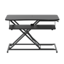 Convertisseur de bureau assis/debout avec plateau pour clavier, jusqu'à 15 kg, réglable, noir 