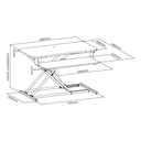 Convertisseur de bureau assis/debout avec plateau pour clavier, jusqu'à 15 kg, réglable, noir 