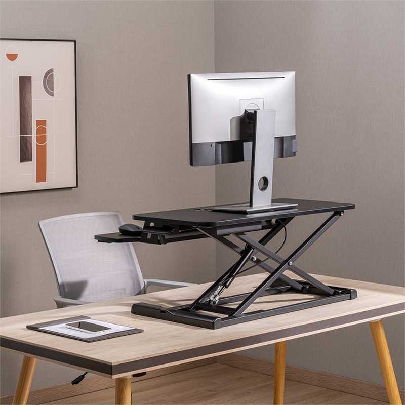 Convertisseur de bureau debout avec plateau pour clavier, réglable 