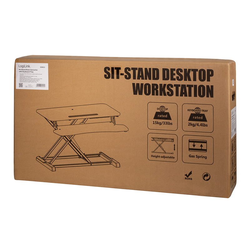 Convertisseur de bureau debout avec plateau pour clavier, réglable 