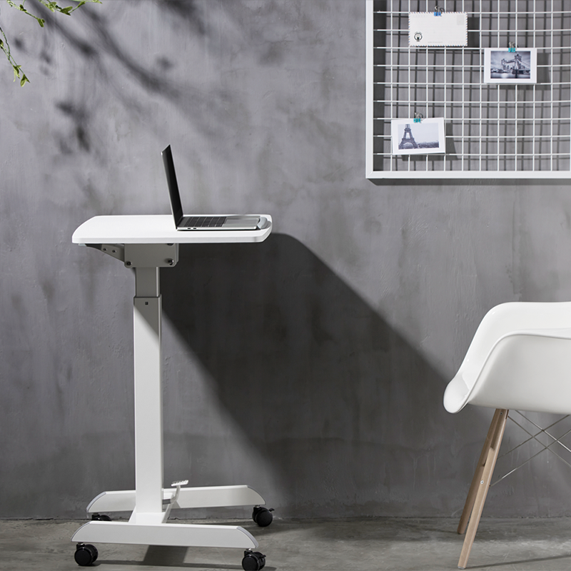 Poste de travail assis-debout, mobile, réglage pneumatique de la hauteur 