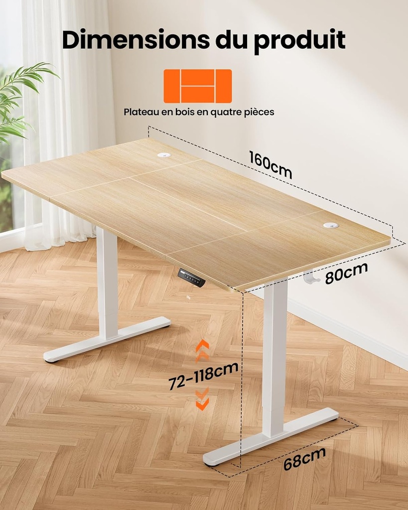 Bureau assis debout electrique