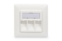 Plaque frontale DIGITUS pour Keystone jacks, 3x RJ45