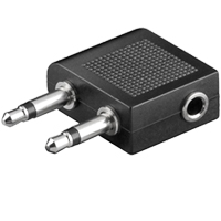 Adaptateur Avion 2xJack mono M/Jack Stéréo femelle
