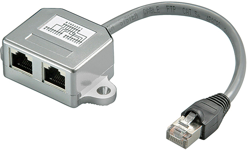 Doubleur RJ45 cordon CAT 5e avec oreilles