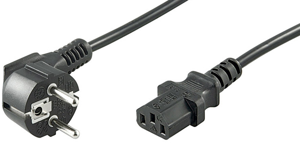 Cordon secteur C13 Noir droit 2,50m 
