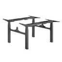 Structure de table double poste de travail réglable électriquement, 4 moteurs, noir 