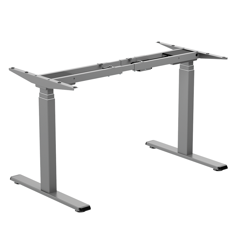 Pied de bureau réglable électriquement, pieds télescopiques triples, 2 moteurs, gris 