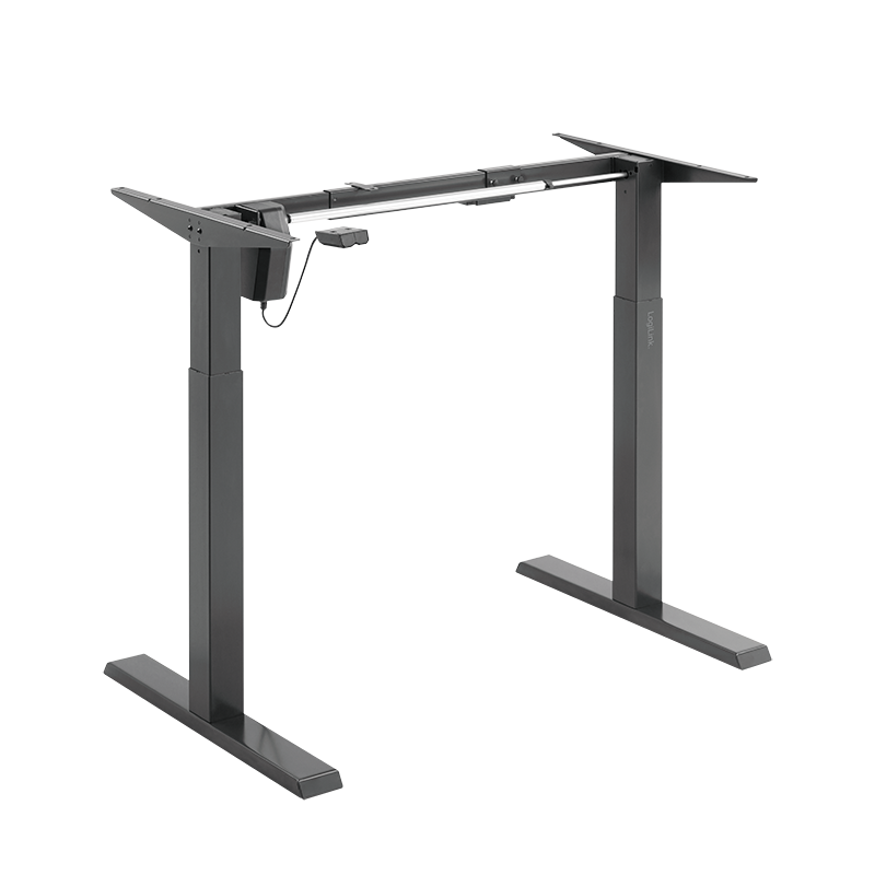 Structure de bureau assis-debout à réglage électrique, 1 moteur, noir 