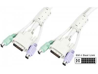 [1109104] Cordon combiné KVM DVI PS/2 type C7 - 1,8m