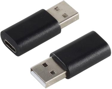 [1101900] Adaptateur USB2.0 Type-A M vers USB-C 3.1 F monobloc