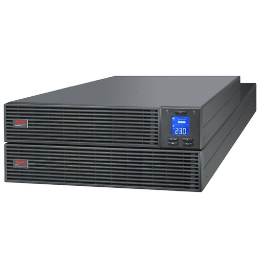 [1830062] Onduleur APC Easy UPS On-Line, 6 kVA/6 kW, montage en rack 4U, 230 V, prise 3 fils (1P+N+E) câblée, emplacement pour carte intelligente, écran LCD, sans kit de rail