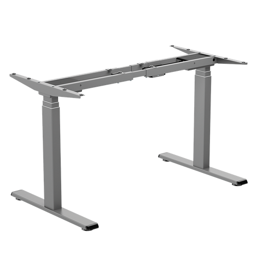 [1851008] Pied de bureau réglable électriquement, pieds télescopiques triples, 2 moteurs, gris 