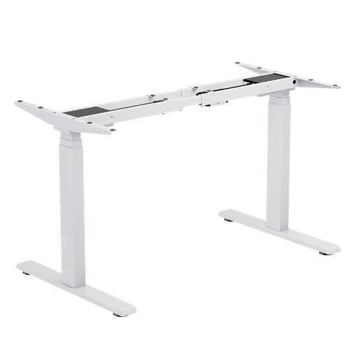 [1851009] Pied de bureau réglable électriquement, pieds télescopiques triples, 2 moteurs, blanc 