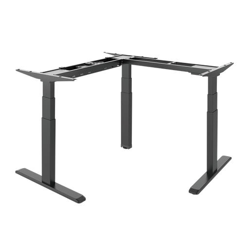 [1851015] Structure de bureau assis-debout à réglage électrique, 3 moteurs, forme en L à 90° 